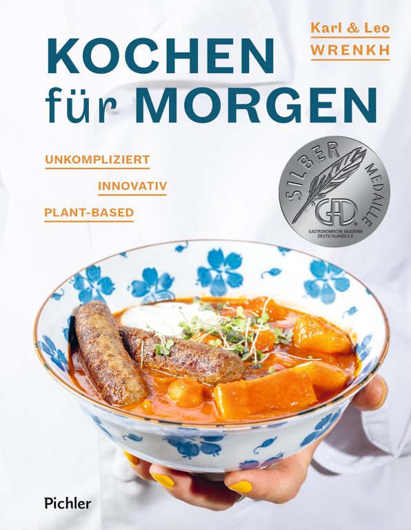 Cover des Buches "Kochen für morgen" von Karl und Leo Wrenkh mit GAD Medaille