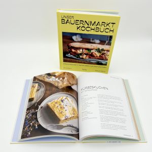 Produktfoto von "Unser Bauernmarkt-Kochbuch" vor weißem Hintergrund